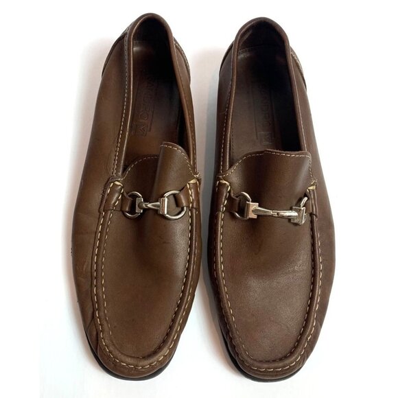 Brown Sandro Moscoloni Loafer Casual Shoes for Men for sale  Sandro Moscoloni Brown Malibu Leather Bit Loafer Size 9.5